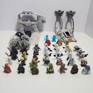 Star Wars Squinkies Micro Force Lot Figures Ship AT-AT Translucents